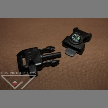 Klamra 15mm Profilowana Krzesiwo Kompas Gwizdek Czarna